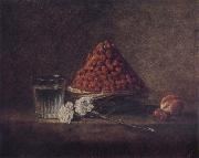 Jean Baptiste Simeon Chardin Still Life wtih Basket of Strawberries oil painting on canvas